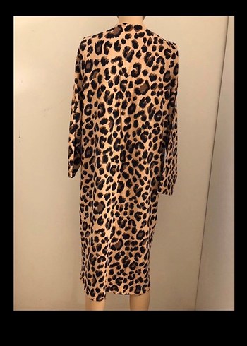 Leopar Desenli Kadın Uzun Elbise XL BEDEN XXL ÖLÇÜ EKLİ - Görsel 4