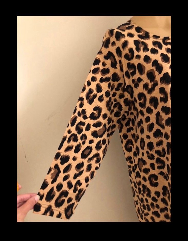 Leopar Desenli Kadın Uzun Elbise XL BEDEN XXL ÖLÇÜ EKLİ - Görsel 3