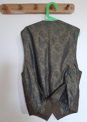 Düğmeli Kadın Süet Kahverengi Yelek - Görsel 3