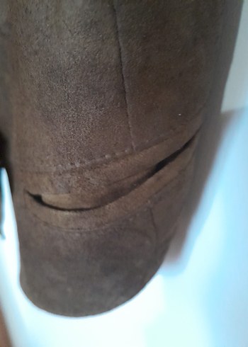 Düğmeli Kadın Süet Kahverengi Yelek - Görsel 5