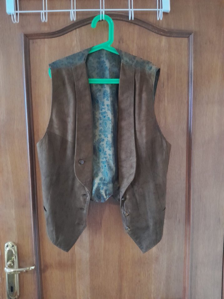 Düğmeli Kadın Süet Kahverengi Yelek - Görsel 2