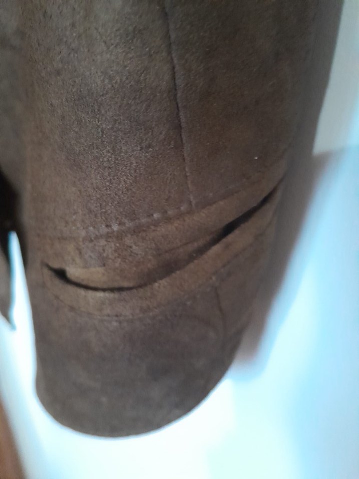 Düğmeli Kadın Süet Kahverengi Yelek - Görsel 5