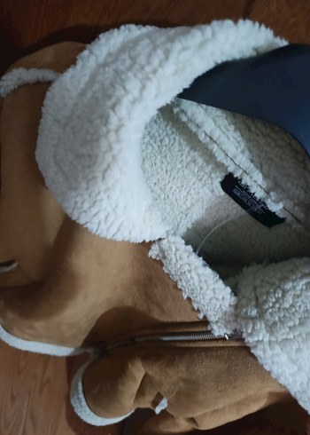 Kürklü Süet Kadın Kışlık Ceket - Görsel 3