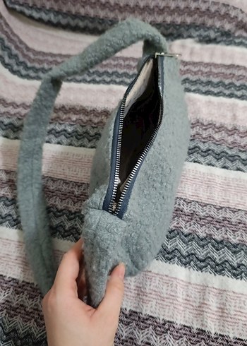 Gri Örgü Kadın Omuz Çantası - Görsel 3