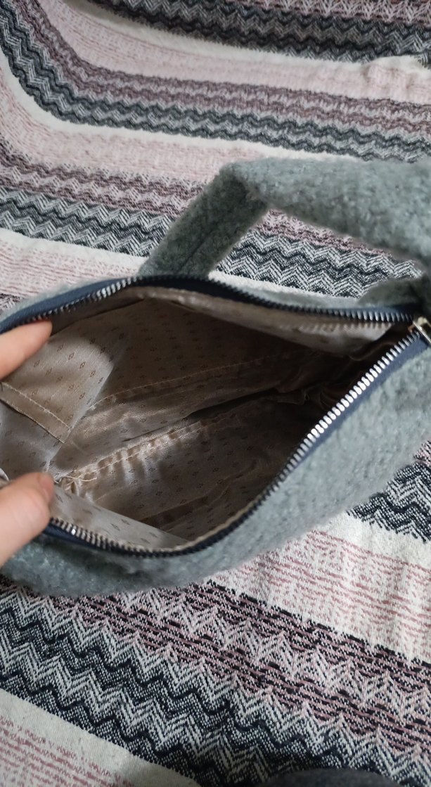 Gri Örgü Kadın Omuz Çantası - Görsel 2