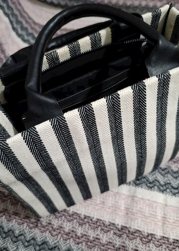 Bohem Zebra Desenli Gri Kadın Çanta - Görsel 2