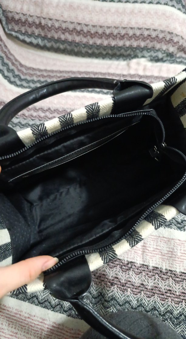 Bohem Zebra Desenli Gri Kadın Çanta - Görsel 3