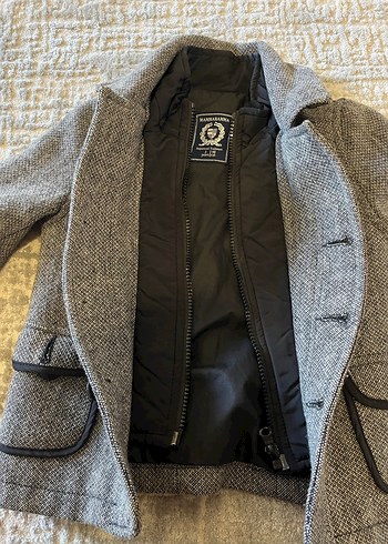 Erkek Çocuk Gri Yün Düğmeli Kaban 3 yaş - Görsel 4