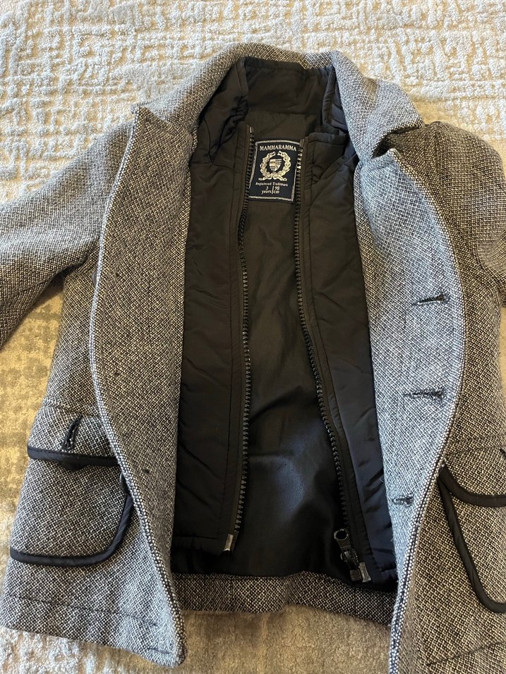 Erkek Çocuk Gri Yün Düğmeli Kaban 3 yaş - Görsel 4