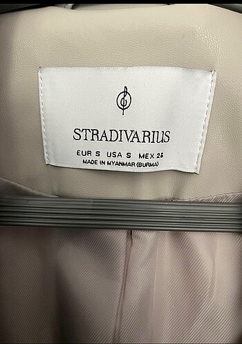 s Beden beyaz Renk Stradivarius deri trençkot