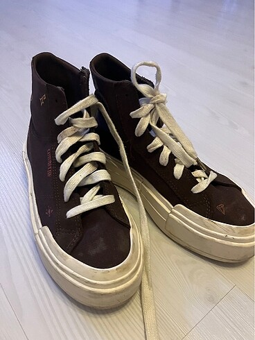 38,5 Beden kahverengi Renk Converse platform spor ayakkabı