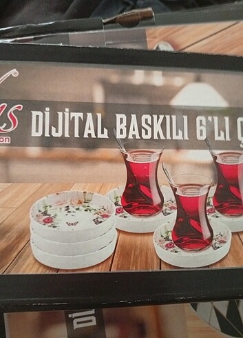 6 lı çay tabağı