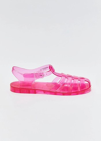 Pembe Şeffaf jel sandalet