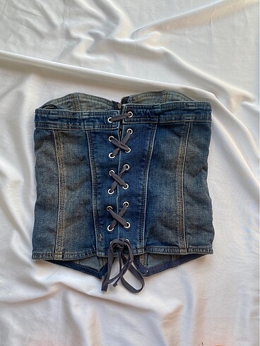 Urban Outfitters BDG Yıkanmış Kot Fermuarlı Modüler Korse
