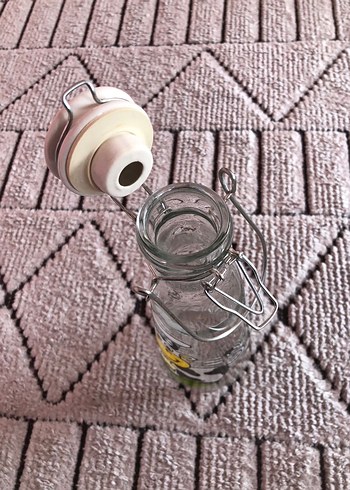 Renkli İnek Figürlü Cam Süt şişesi - Görsel 2