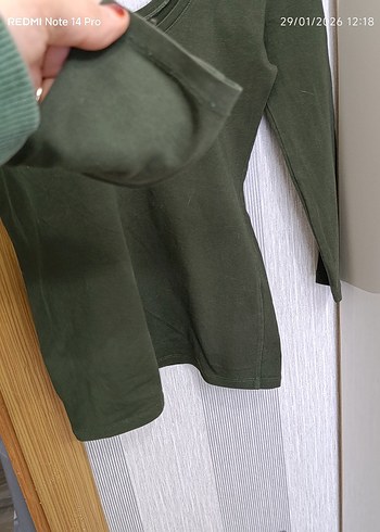 haki Uzun Kollu Tişört - Görsel 4