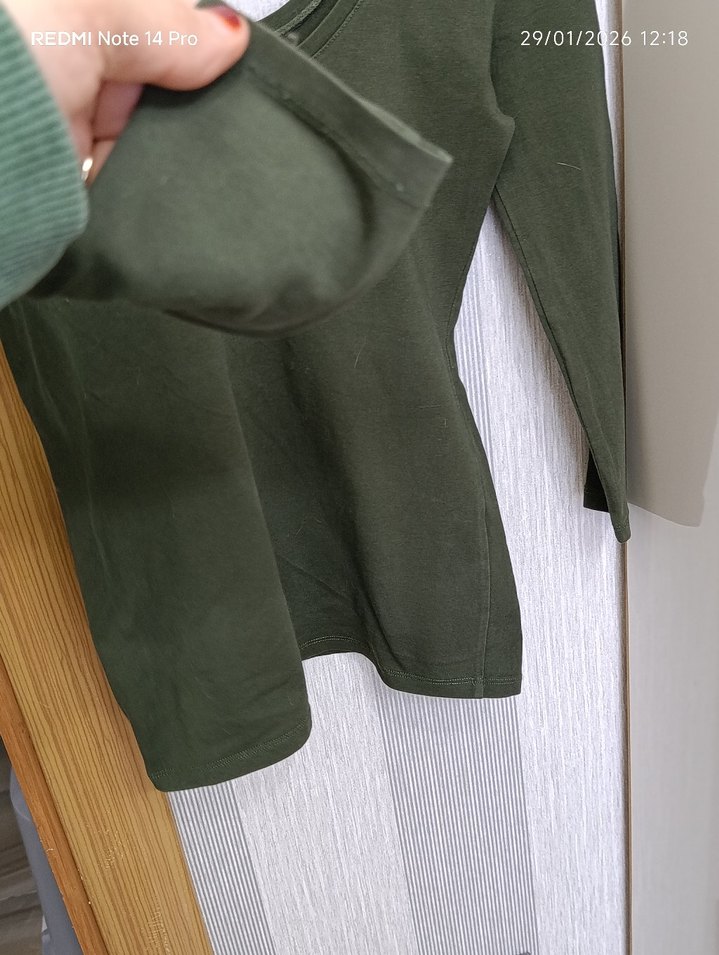 haki Uzun Kollu Tişört - Görsel 4