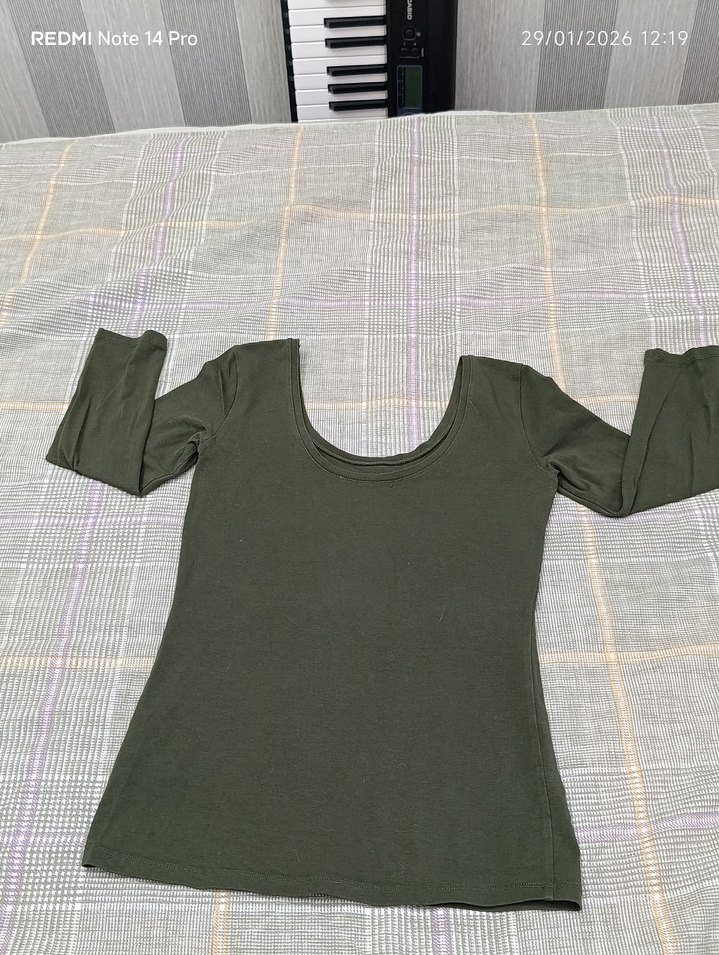 haki Uzun Kollu Tişört - Görsel 5