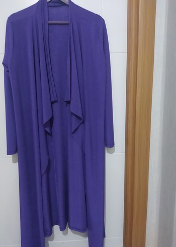 Diğer Mor Kadın Uzun Salaş Hırka