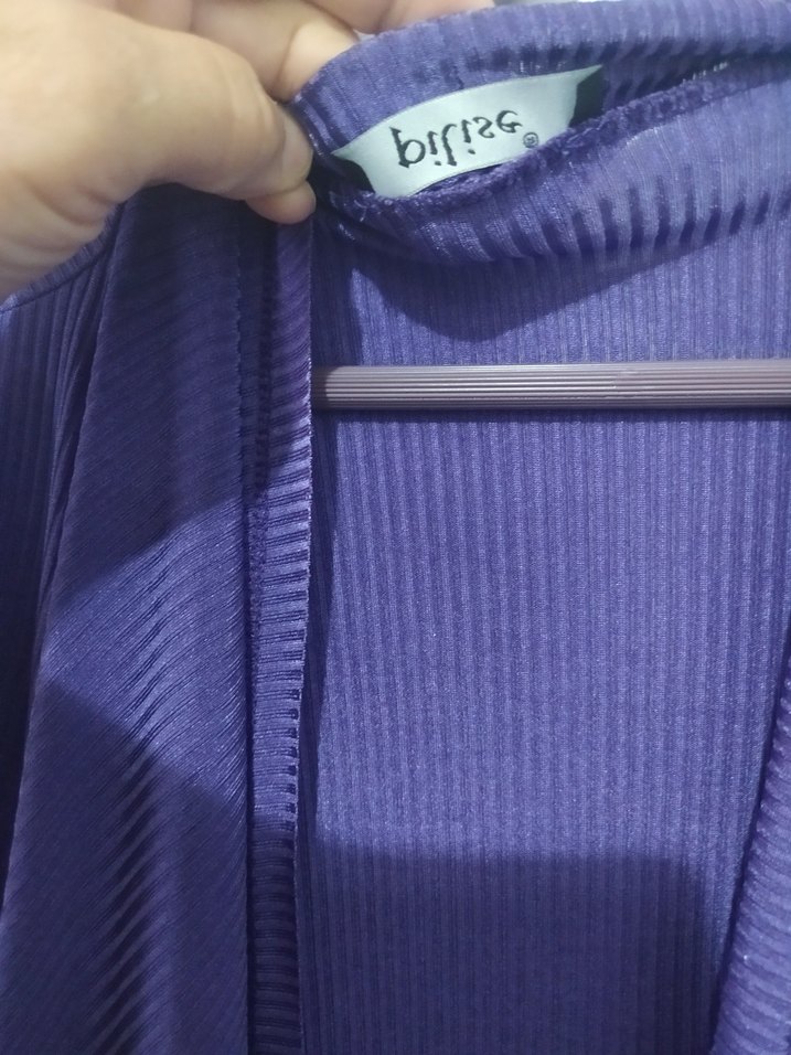 Mor Kadın Uzun Salaş Hırka - Görsel 5