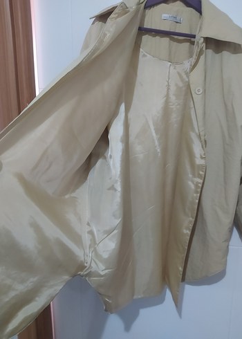 Bej Keten Düğmeli Kadın Gömlek - Görsel 2