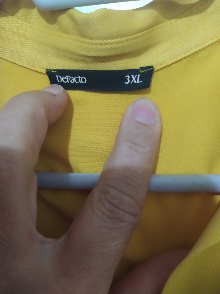 Sarı Düğmeli Kadın Midi Gömlek - Görsel 5