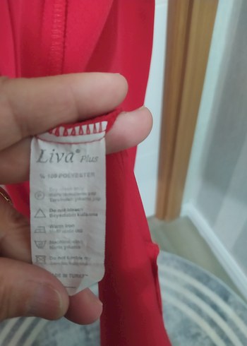 Uzun Kırmızı Kadın Elbise - Görsel 5