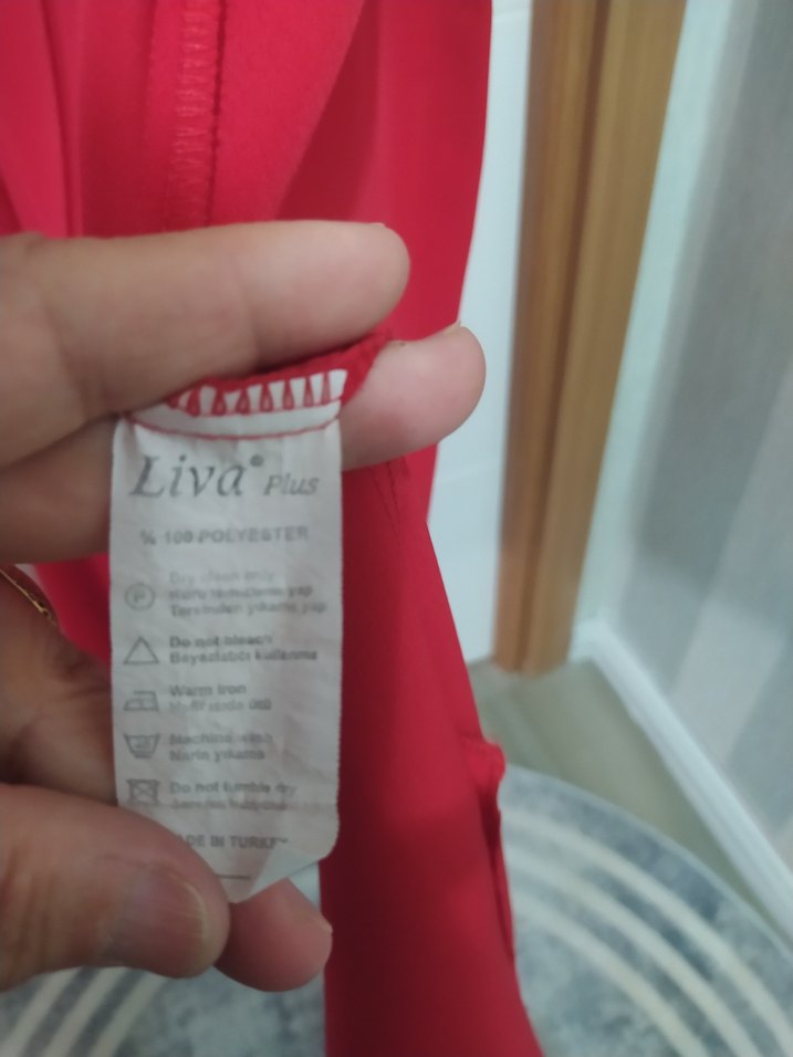 Uzun Kırmızı Kadın Elbise - Görsel 5