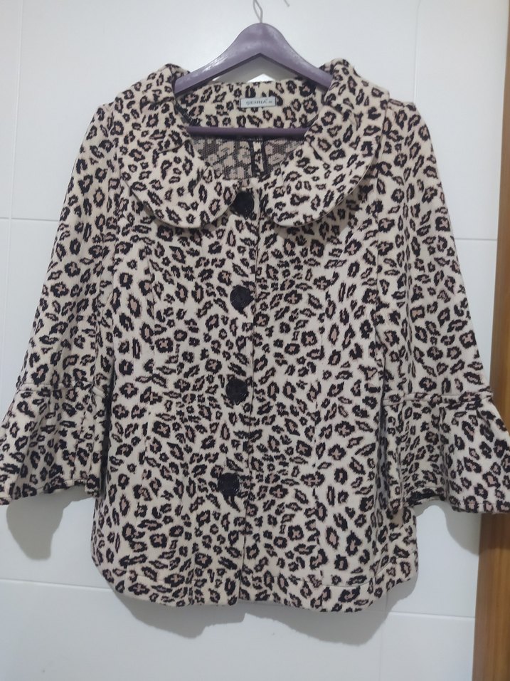 Leopar Desenli Kadın Midi Kaban.ceket - Görsel 2