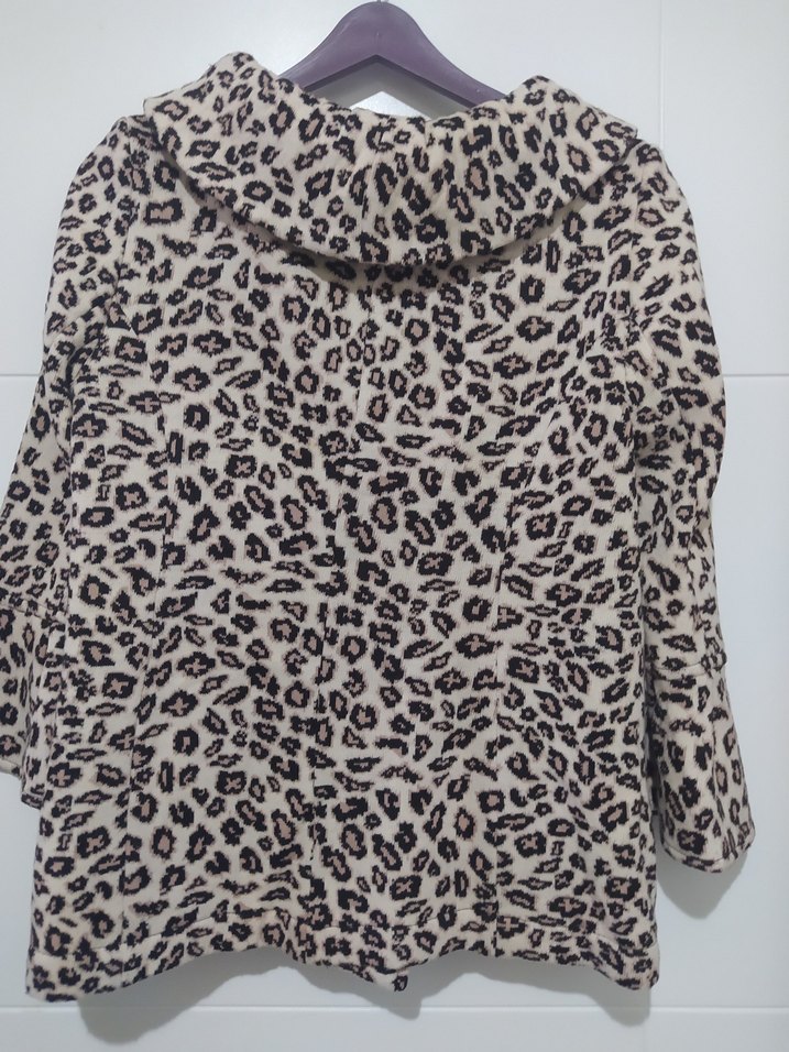 Leopar Desenli Kadın Midi Kaban.ceket - Görsel 4