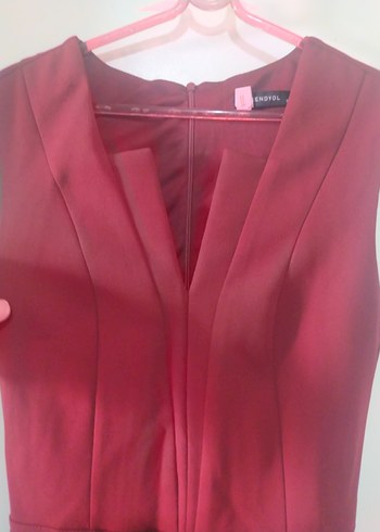 Bordo Kemerli Uzun Abiye Elbise - Görsel 5