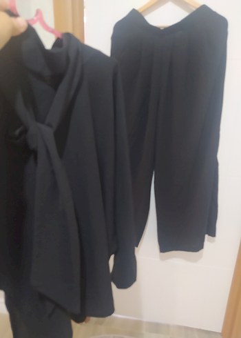 Siyah Kadın Midi Takım, Salaş Kesim - Görsel 5