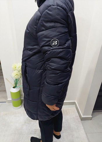 Siyah Kapüşonlu Uzun Kadın Yelek - Görsel 4