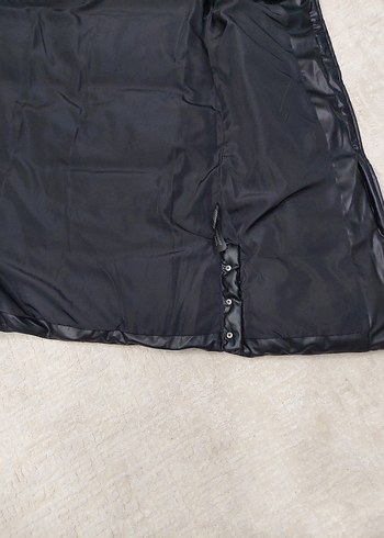 Siyah Kapüşonlu Uzun Kadın Yelek - Görsel 7