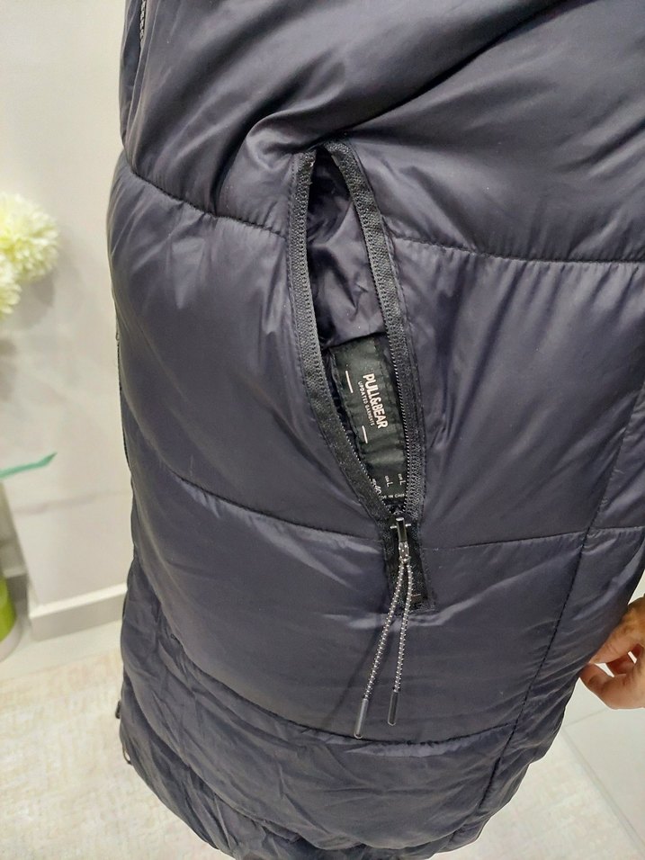 Siyah Kapüşonlu Uzun Kadın Yelek - Görsel 3