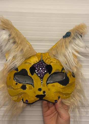 Kürk Detaylı Kadın Hayvan Maskesi - Görsel 3