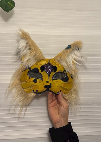 Kürk Detaylı Kadın Hayvan Maskesi - Görsel 2