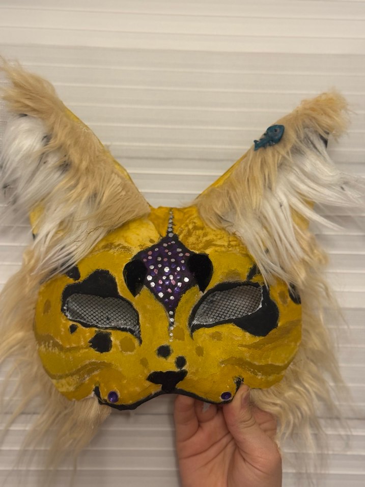 Kürk Detaylı Kadın Hayvan Maskesi - Görsel 3