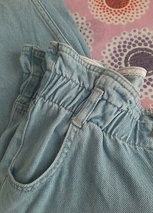 Mavi beli lastikli jeans 