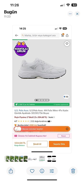 37 Beden Polo spor ayakkabı