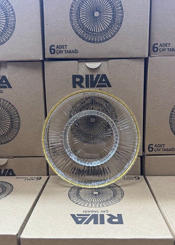 Altın Kenarlı İşlemeli 6'lı Çay Tabağı Seti - Görsel 3