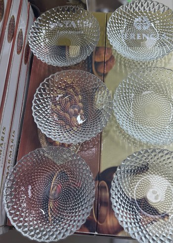 Bej Gri Cam 6'lı Çerezlik Seti - Görsel 4