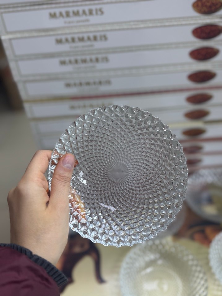 Bej Gri Cam 6'lı Çerezlik Seti - Görsel 3