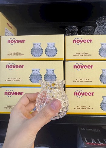 Noveer 6'lı Mavi Baskılı Kahve Yanı Bardak Seti - Görsel 3