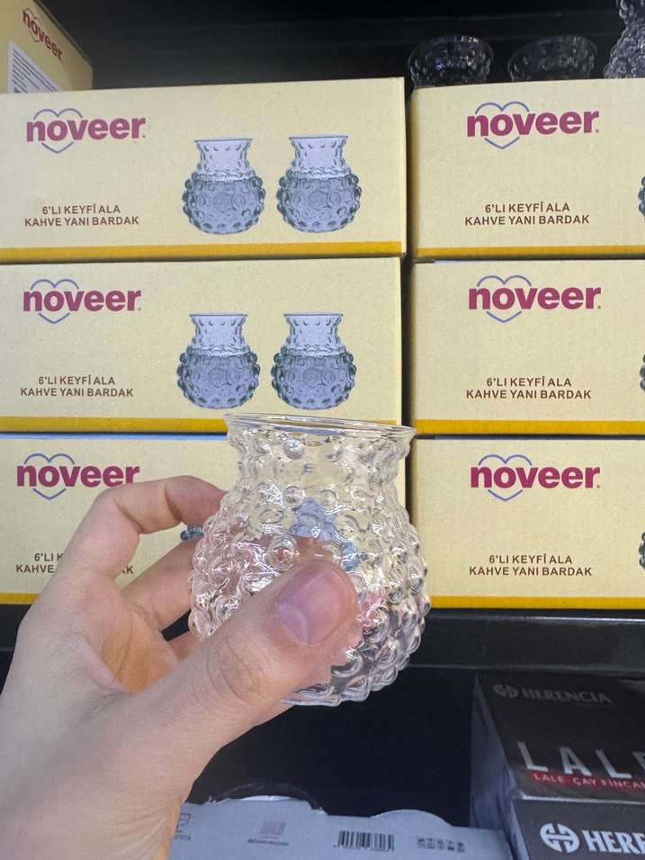 Noveer 6'lı Mavi Baskılı Kahve Yanı Bardak Seti - Görsel 2