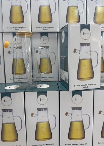 Bambu Kapaklı 900 ml Yağdanlık - Görsel 2
