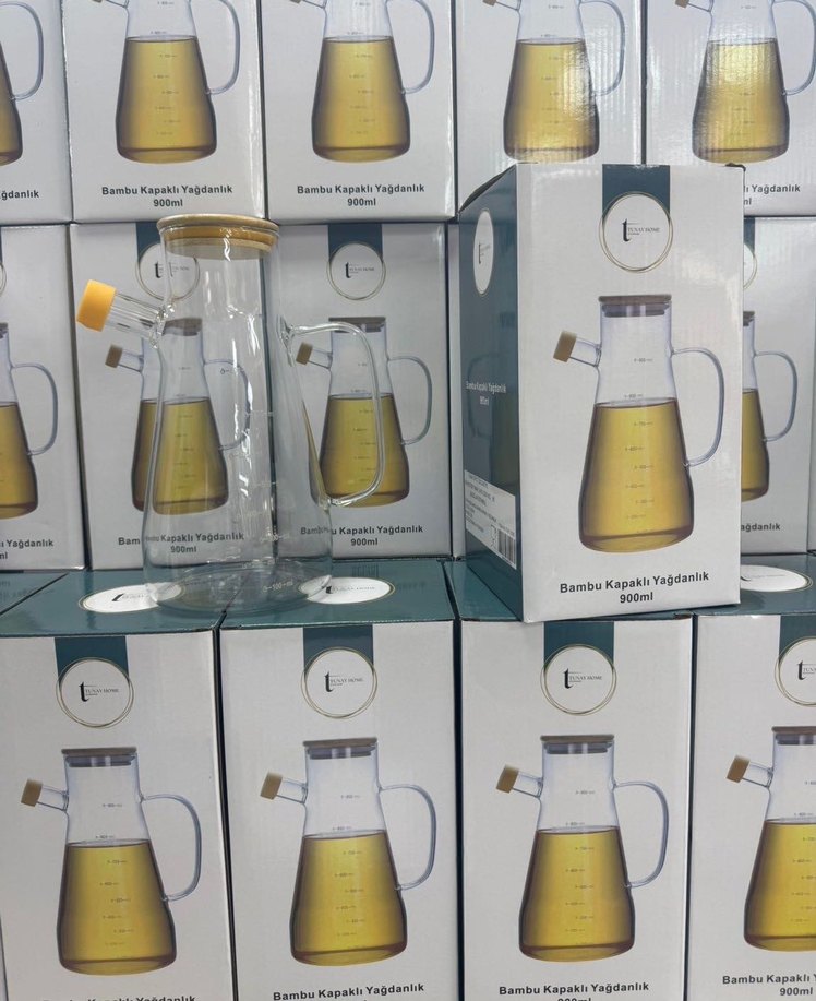 Bambu Kapaklı 900 ml Yağdanlık - Görsel 2