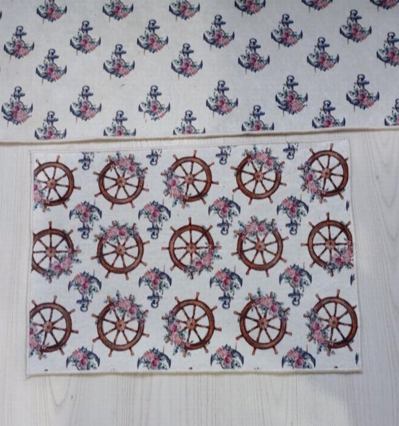 Beyaz Baskılı Banyo Paspası - Görsel 2