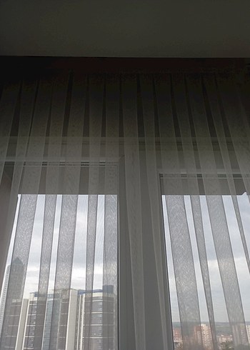 Beyaz Modern Düz Tül Perde - Görsel 2