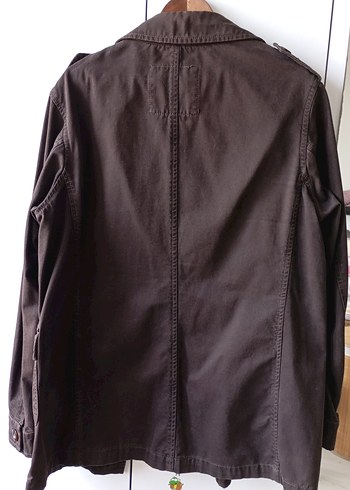 Düğmeli Kahverengi Erkek Kot Ceket - Görsel 2